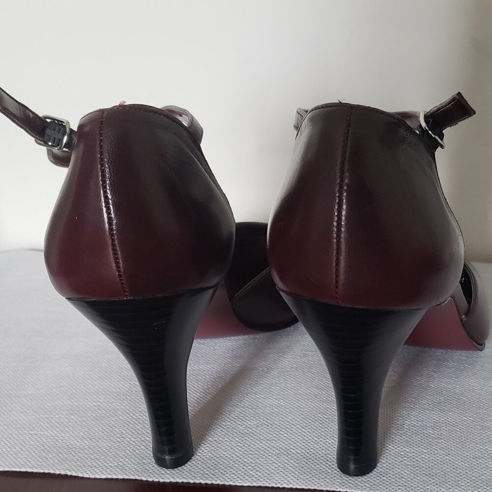 ANN MARINO WONEN'S MULTICOLORED LEATHER HIGH HEEL SHOES SIZE 8.5. - Picture 4 of 6